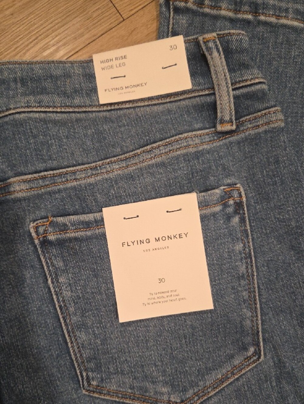 Flying Monkey Wide-Leg Jeans in Medium Blue Wash - Picture 7 of 8